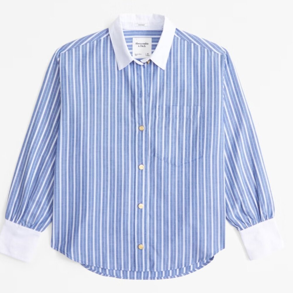 Abercrombie Gold Button Relaxed Oxford Shirt